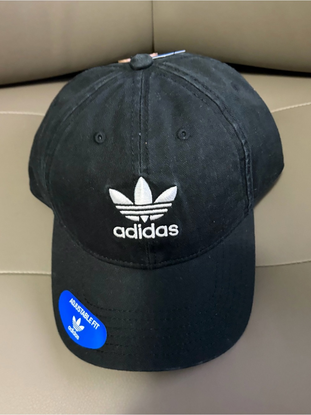 BNWT ADIDAS M ORIGINALS RELAXED STRAPBACK HAT CAP BLACK & WHITE #BH7137 OSFM - Picture 3 of 13